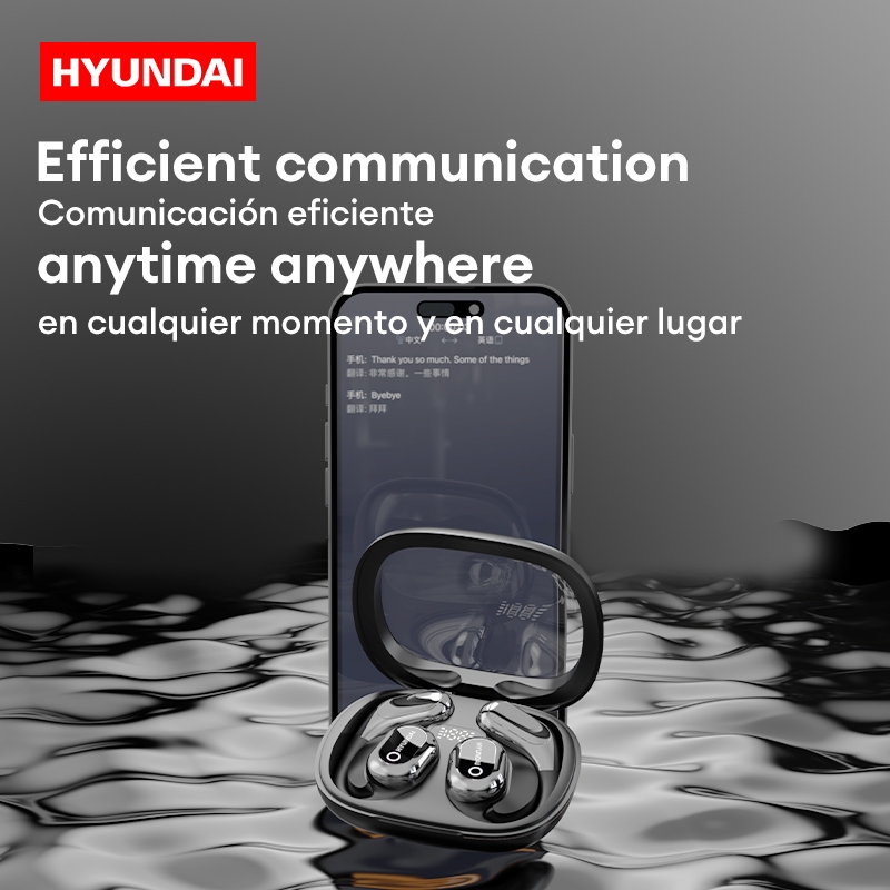 หูฟังบลูทูธ Hyundai HY-Y16 AI การแปลกีฬาสมาร์ทสัมผัสอายุการใช้งานแบตเตอรี่ยาวนานบลูทูธ 5.4
