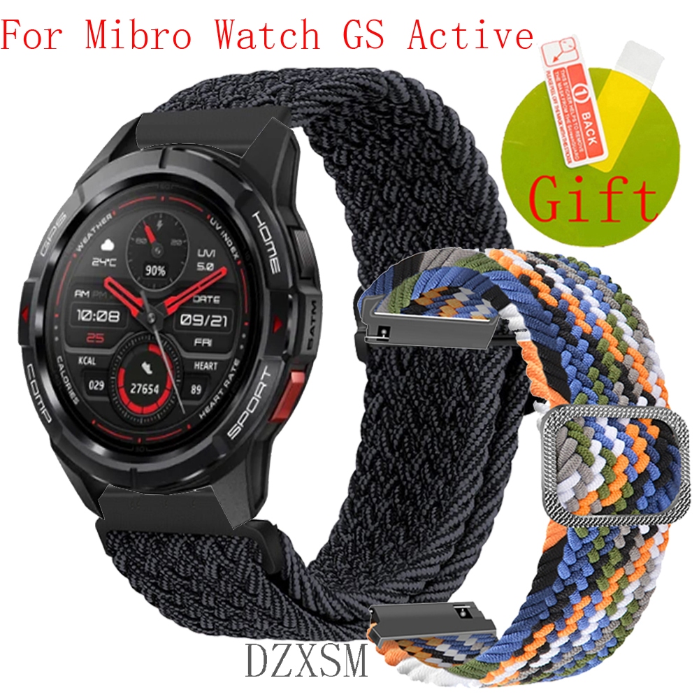 สาย Mibro Watch GS Active ฟิล์ม สายนาฬิกาข้อมือไนล่อนถัก แบบยืดหยุ่น สามารถปรับได้ อุปกรณ์เสริม สําหรับ Mibro Watch GS Active Smart Watch Band