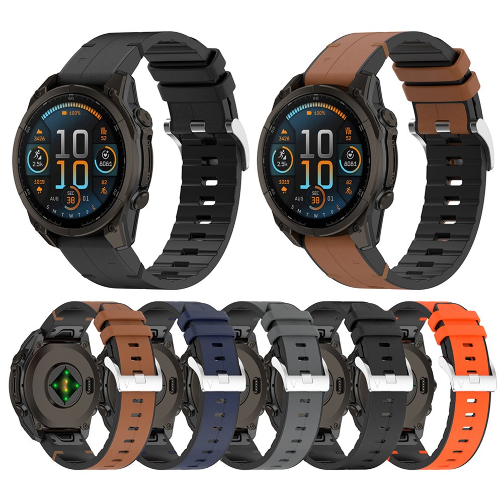 20 มม.22 มม.26 มม.สายหนังซิลิโคนนาฬิกาสร้อยข้อมือสําหรับ Garmin fenix 8 7 6 7S 6S 5S 7X สายนาฬิกาสายรัดข้อมือนุ่มเข็มขัดกันน้ํา Watchband