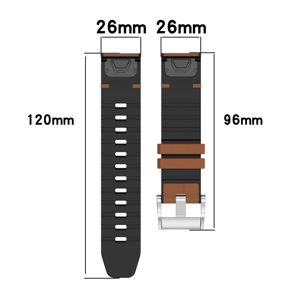 20 มม.22 มม.26 มม.สายหนังซิลิโคนนาฬิกาสร้อยข้อมือสําหรับ Garmin fenix 8 7 6 7S 6S 5S 7X สายนาฬิกาสายรัดข้อมือนุ่มเข็มขัดกันน้ํา Watchband