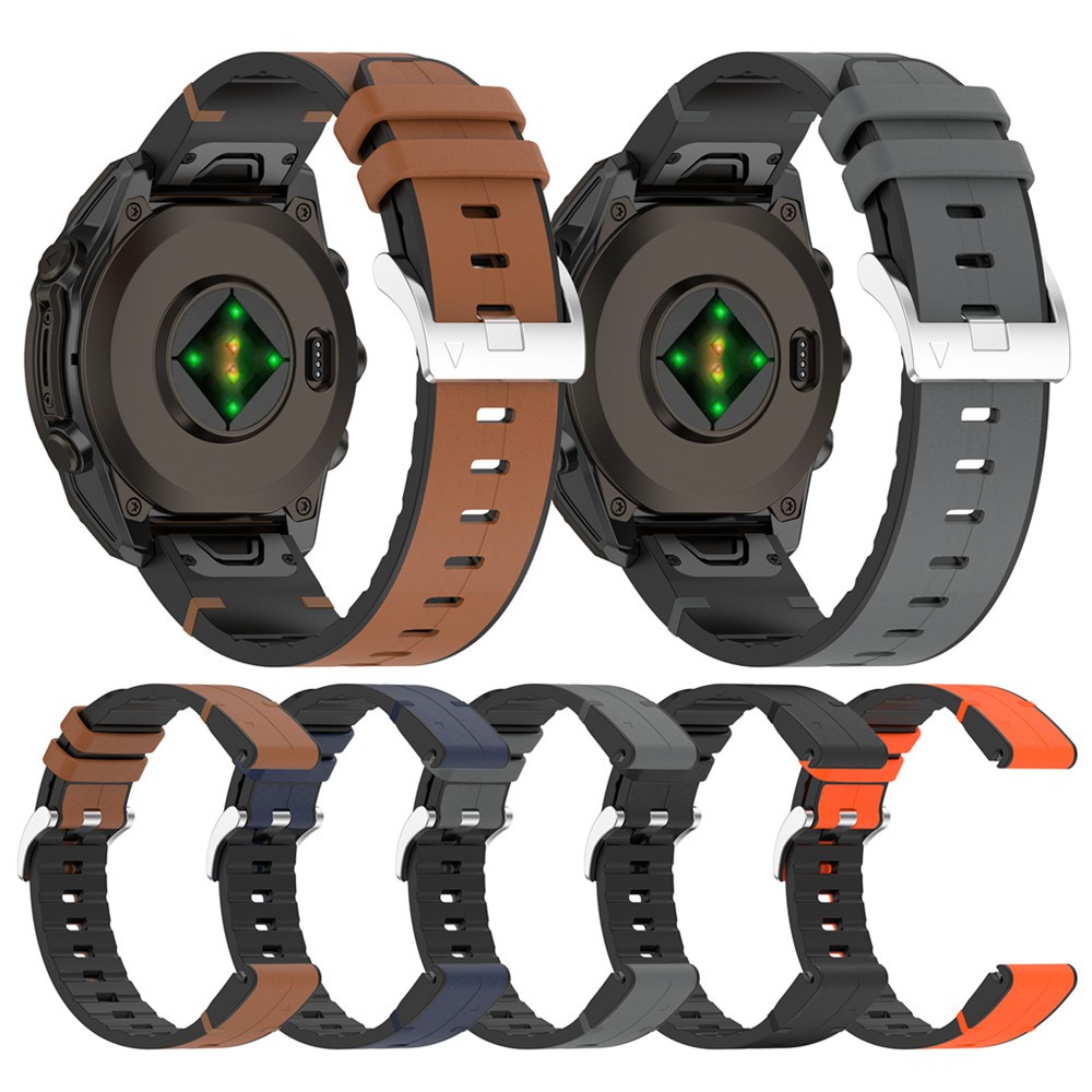 20 มม.22 มม.26 มม.สายหนังซิลิโคนนาฬิกาสร้อยข้อมือสําหรับ Garmin fenix 8 7 6 7S 6S 5S 7X สายนาฬิกาสายรัดข้อมือนุ่มเข็มขัดกันน้ํา Watchband