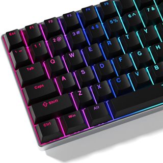 Womier 124 คีย์ Double Shot Shine ผ่าน PBT Keycaps Pure Blac…