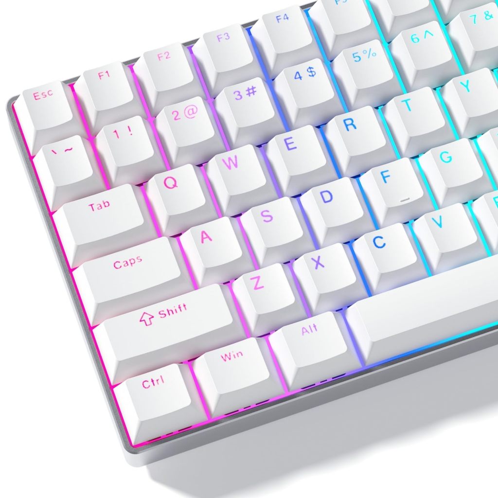 Pbt Double Shot Keycaps Shine ผ่าน 124 คีย์สีขาวบริสุทธิ์ Custom Cherry Profile คีย์บอร์ด Key Caps ชุด