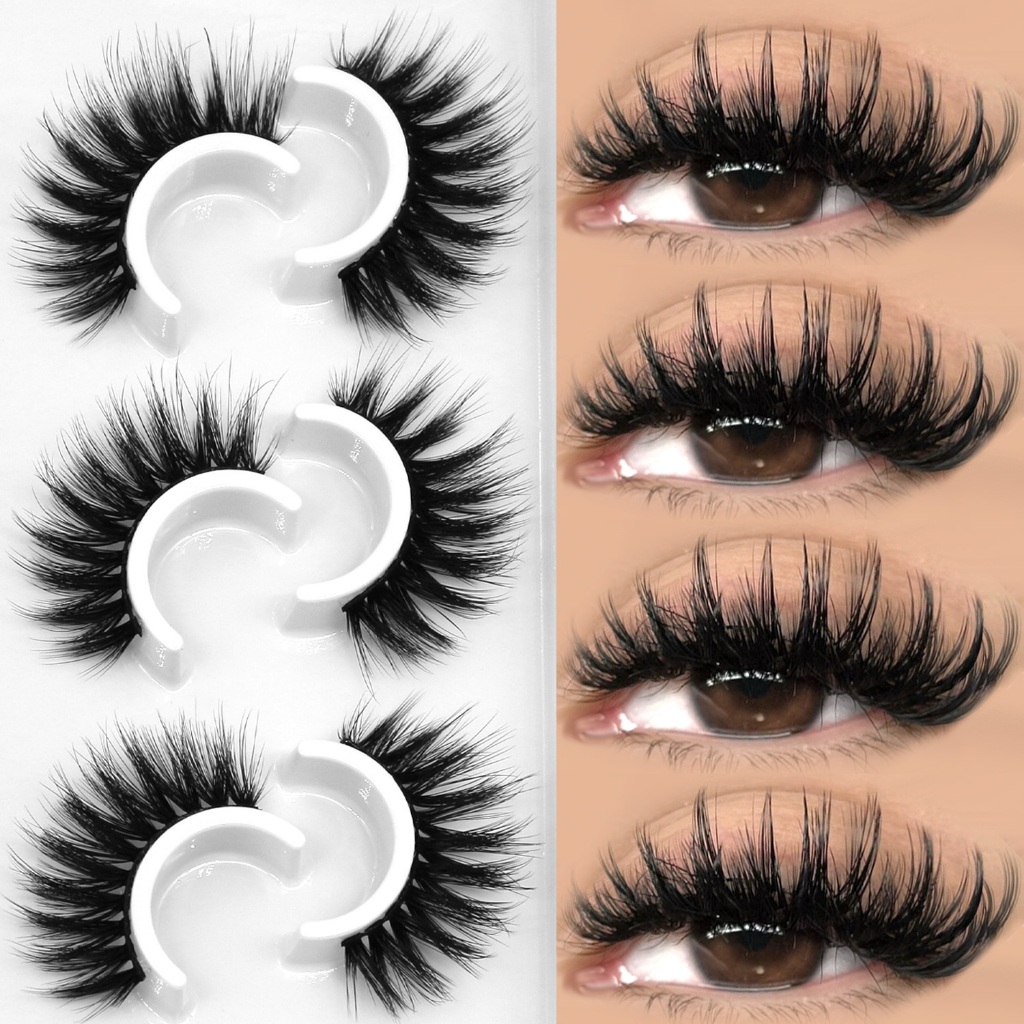 Groinneya ขนตาหนา 6 คู่ Fluffy Lashes รัสเซีย Strip Lashes Fluffy Volume Lashes Extension
