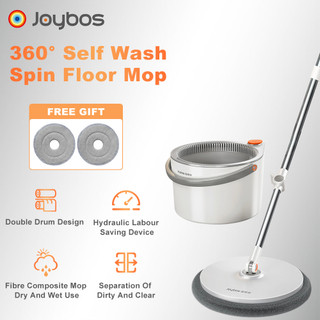 Joybos® Upgraded Spin Round Mop 360° Rotating Cleaner with Turbo Rinse Bucket