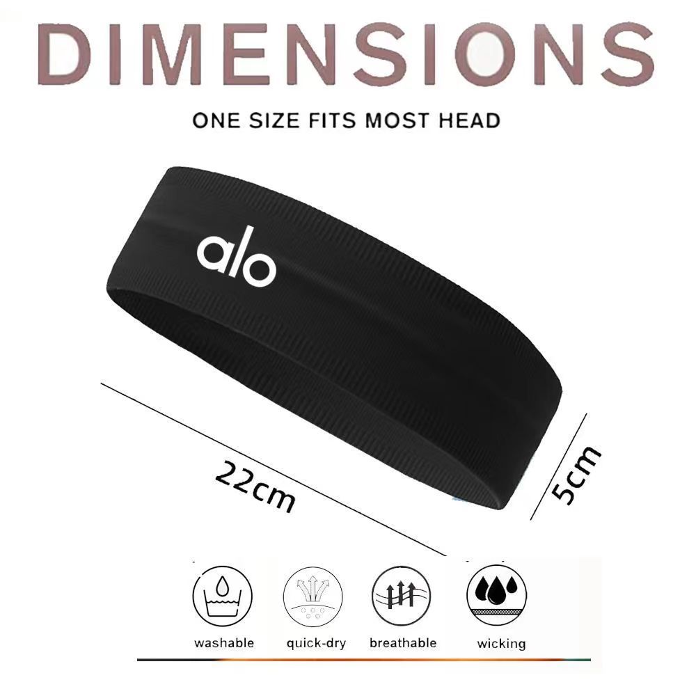 Alo Double Anti-Slip ที่คาดผมกีฬาโยคะ Antiperspirant Headband