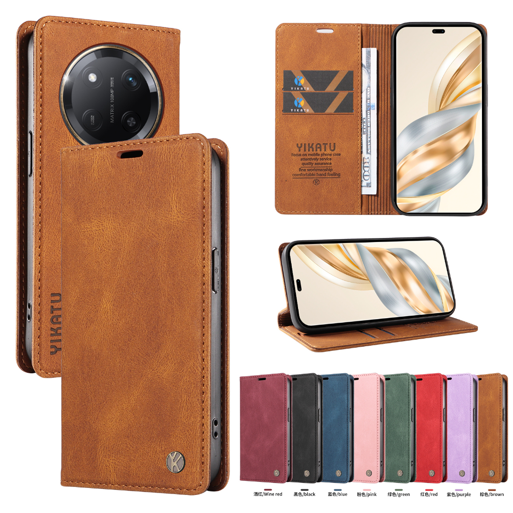 เคสแม่เหล็กที่สะดวกสบายสําหรับ Honor X9C 400 สมาร์ท X7C X9b X9d X7b X7D X9a X8a X7a Honor 600 Lite 500 Pro หนัง PU ฝาครอบบาง