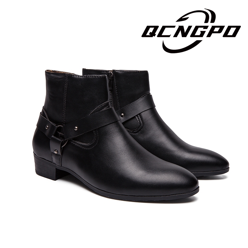 รองเท้าบูทหนัง ข้อสั้น แบบผูกเชือก มีซิป สไตล์วินเทจ เรโทร คลาสสิก ลําลอง ใส่ไปงานแต่งงาน ปาร์ตี้ สําหรับผู้ชาย