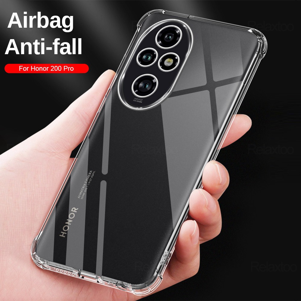 Anti-fall ฝาครอบโปร่งใสสําหรับ honor 200 Pro Clear Soft Silicon Case honor 200 200 Lite Honer honor 