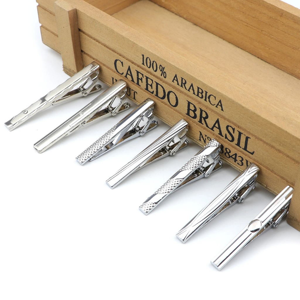 Zonfaz ผู้ชายเงินโลหะ Tie คลิปแฟชั่นสแตนเลสเครื่องประดับเนคไทคลิป Pin Clasp Clamp อุปกรณ์จัดงานแต่งงานของขวัญ