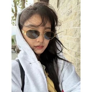 แว่นกันแดดโลหะ MX STUDIO-OLNA กันแดดโพลาไรซ์ แว่นกันแดดสไตล์เกาหลีสไตล์อัลลอย แว่นหน้ากลม ป้องกันรังสียูวี กรอบใหญ่ ขับรถสําหรับผู้หญิง