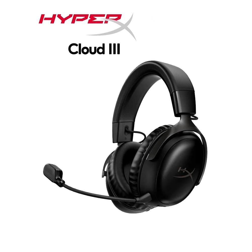 HyperX Cloud III,ชุดหูฟังเล่นเกมไร้สาย  USB ไร้สาย 2.4g ไมโครโฟนตัดเสียงรบกวน, รองรับ FPS, PUBGสีดำ