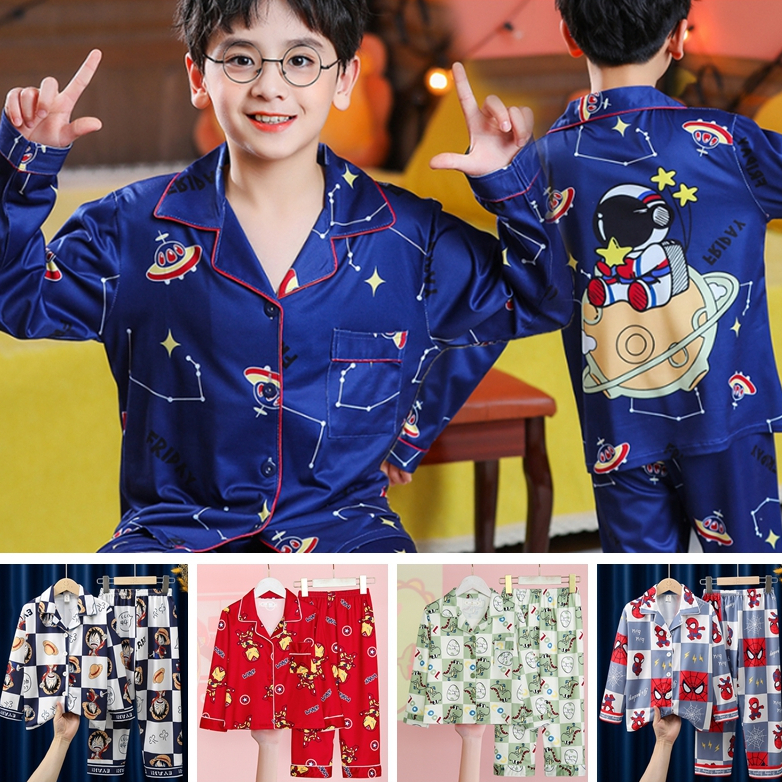 แฟชั่น-ไปข้างหน้าเด็กแขนยาวหน้าแรกสวมใส่เด็กชายและเด็กหญิงโพลีเอสเตอร์ปกสีฟ้า ซินนามอนโรล ชุดนอนสําหรับ 10 - 11 ปี