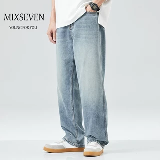 พร้อมส่ง กางเกงยีนส์ผู้ชาย  loose jeans  ยีนส์ขากระบอก  กางเกงยีนขายาว ยีนส์ ทรงหลวม baggy jeans ยีนส์ฟ้า เรียบง่าย วินเทจ เข้ากับทุกการแต่งกาย  สไตล์ไฮสตรีท แฟชั่นฤดูร้อน สไตล์เกาหลี กางเกงยีน korea jeans สบาย แสดงสูง แสดงผอม มีหลายขนาดให้เลือก