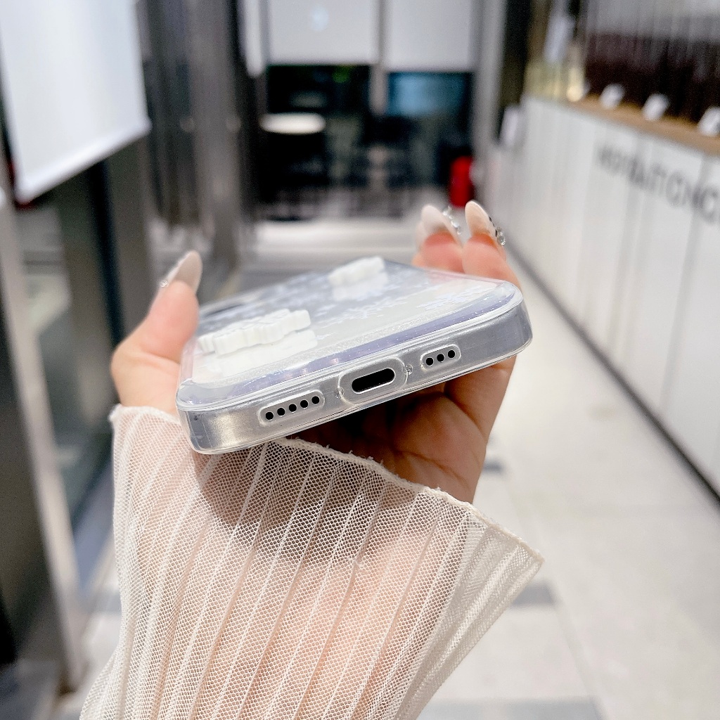 HotLiquid Quicksand เคสโทรศัพท์ TPU ลายเกล็ดหิมะ 3D พร้อมสร้อยข้อมือ สําหรับ iPhone 11, 12, 13, 14, 15, 16 Series - รูปที่ 4