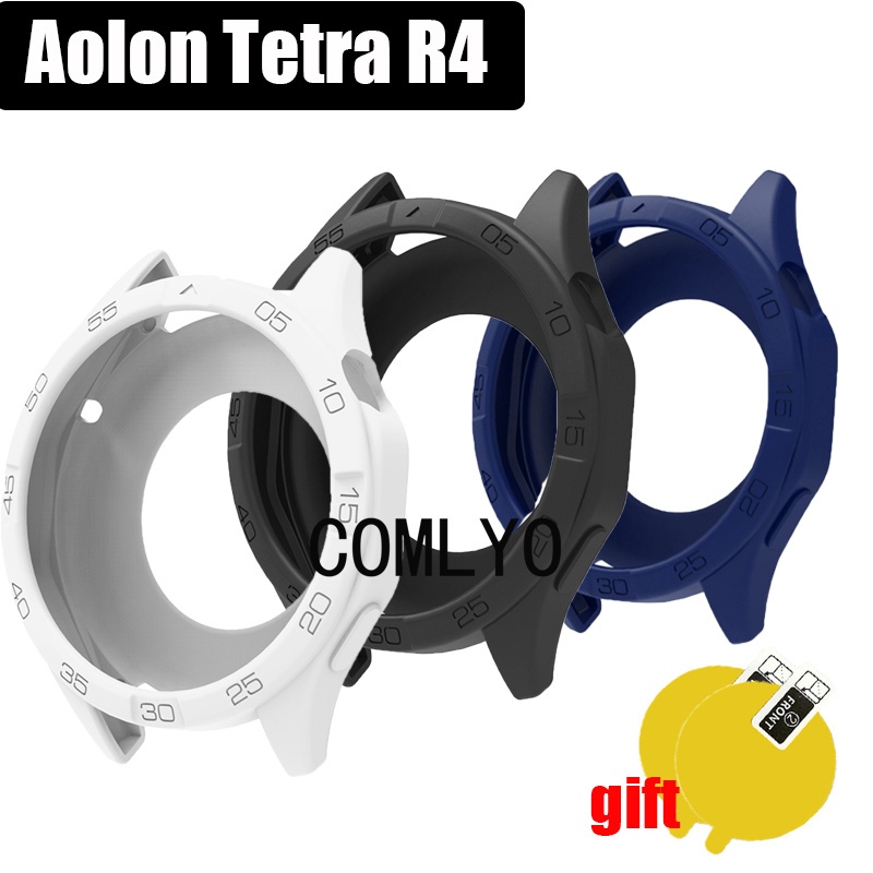 สําหรับ Aolon Tetra R4 สมาร์ทนาฬิกาป้องกันกันชน Soft TPU Cases Tetra R4 ป้องกันหน้าจอฟิล์ม