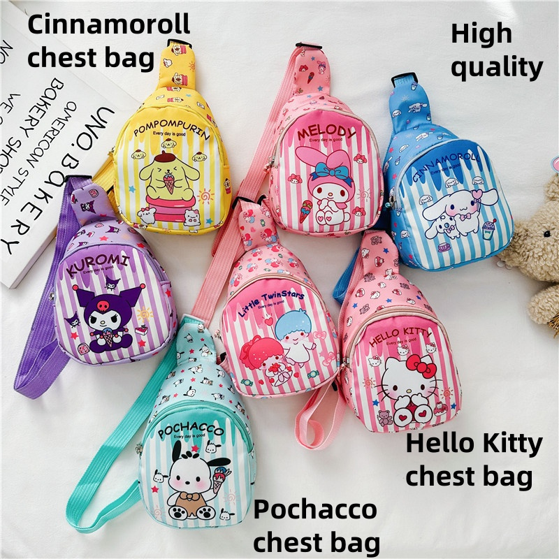 คุณภาพสูงเด็กสลิงกระเป๋าkuromiเข็มขัดกระเป๋าmelodyกระเป๋าหน้าอกcinnamorollกระเป๋าสะพายไหล่เดียวpochaccoเข็มขัดกระเป๋าpompurinกระเป๋าสะพายlittle twin stars Crossbodyกระเป๋า