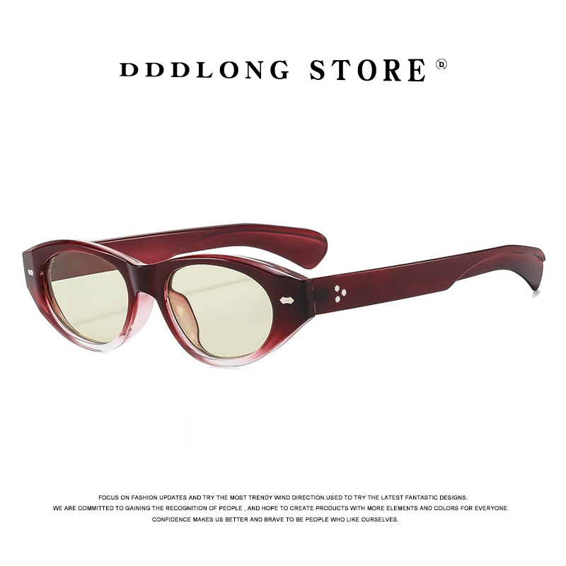 DDDLONG Retro แฟชั่น Cat Eye แว่นตากันแดดผู้หญิงผู้ชายแว่นตากันแดดคลาสสิก Vintage UV400 กลางแจ้ง Shades D529