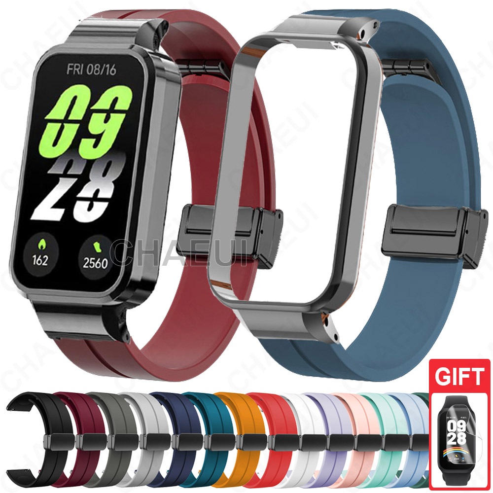 สายรัดซิลิโคนพร้อมเคสสายนาฬิกาอุปกรณ์เสริมสําหรับ Xiaomi Smart Band 9 8 Active / Redmi Smart Band 3 2