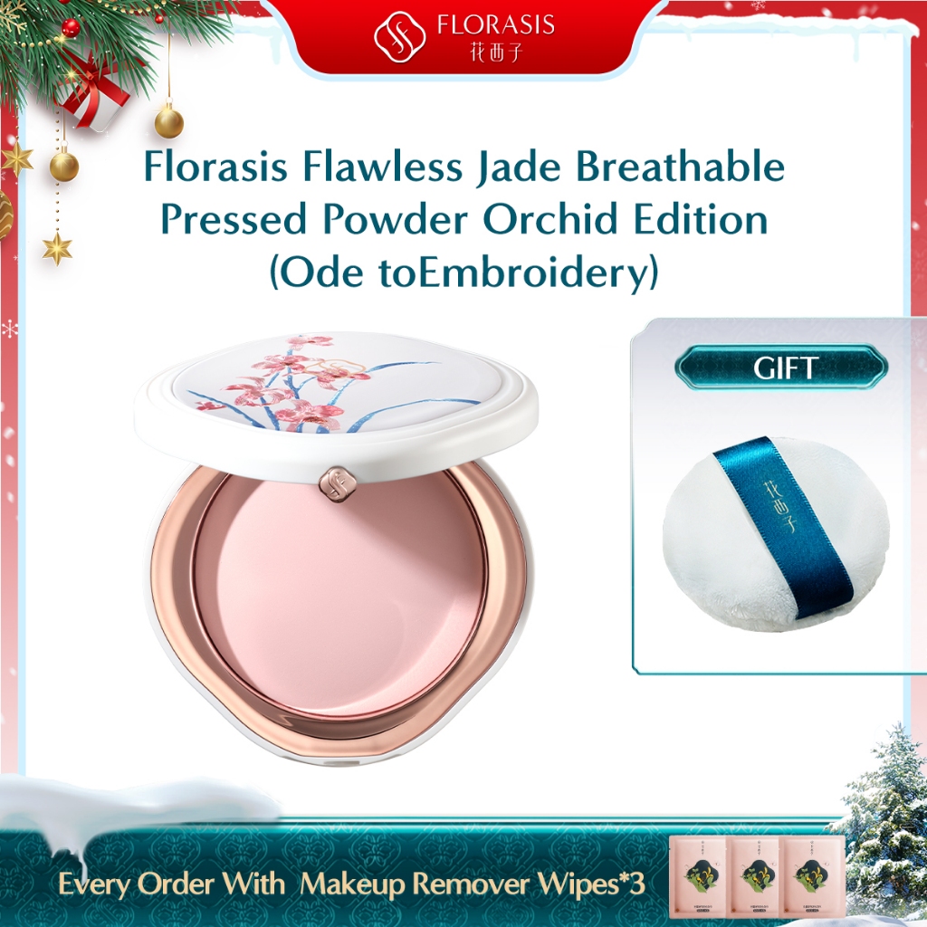 Huaxizi เย็บปักถักร้อย Limited Jade Loose Powder Pressed Biscuit Fixing แต่งหน้าควบคุมน้ํามันยาวนานกันน้ํา