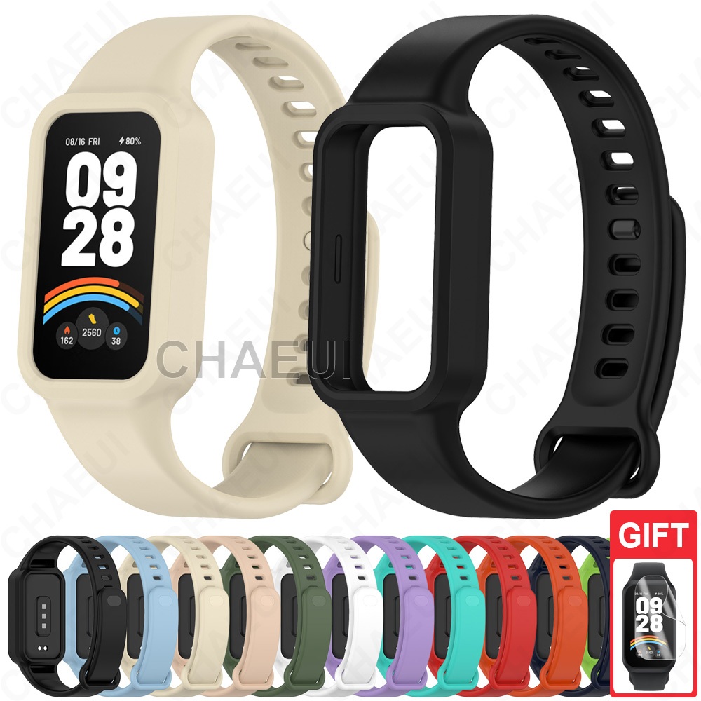 สายรัดซิลิโคนอุปกรณ์เสริมสายนาฬิกาสําหรับ Xiaomi Smart Band 9 Active / Redmi Smart Band 3