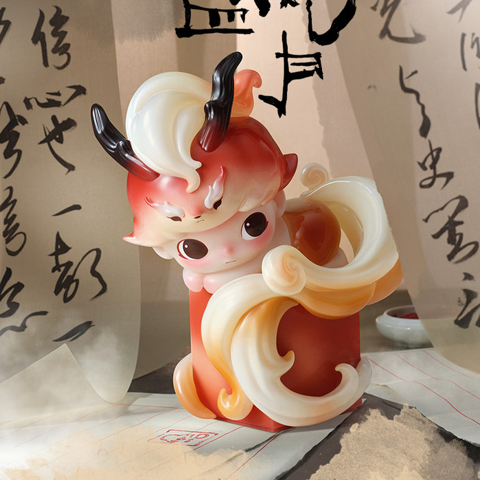 POPMART DIMOO A Fengyue Series รูปกล่องปริศนาของเล่นน่ารักปีใหม่ของขวัญเครื่องประดับ