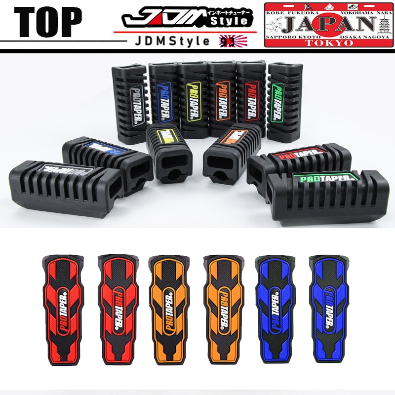 รถจักรยานยนต์ Universal Nonslip ด้านหน้าเท้าเหยียบเท้า Peg Footpeg ครอบคลุมชุดยาง 1 คู่สําหรับ PROTAPER Motocross