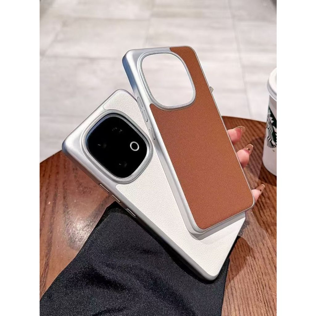 กรณีสําหรับ VIVO IQOO 13 หรูหราหนัง PC เคสกันกระแทกสําหรับ IQOO 13 Kevlar Stripe กันชน IQOO13 Funda