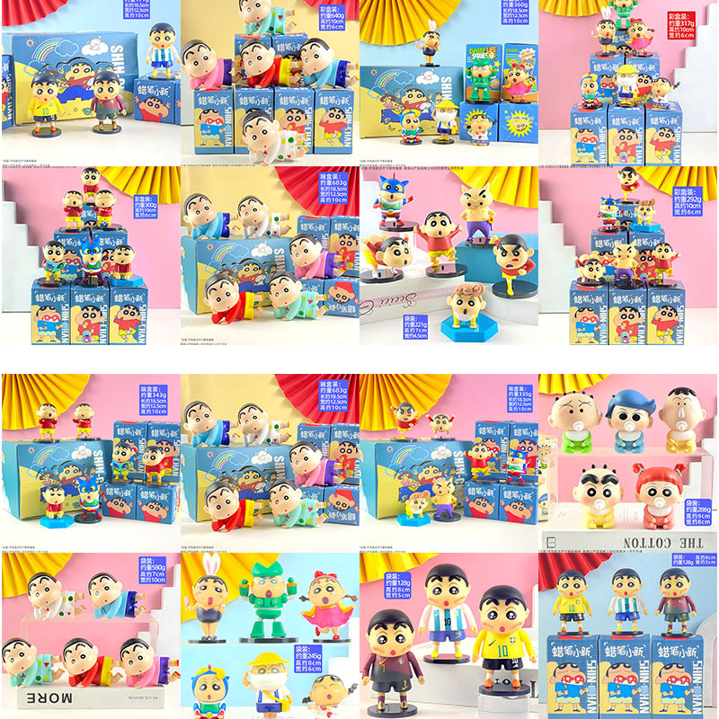 16 รูปแบบการ์ตูนอะนิเมะ Crayon Shin chan Shinnosuke Nohara Nohara Hiroshi Nohara Misae รูปของเล่น Pv