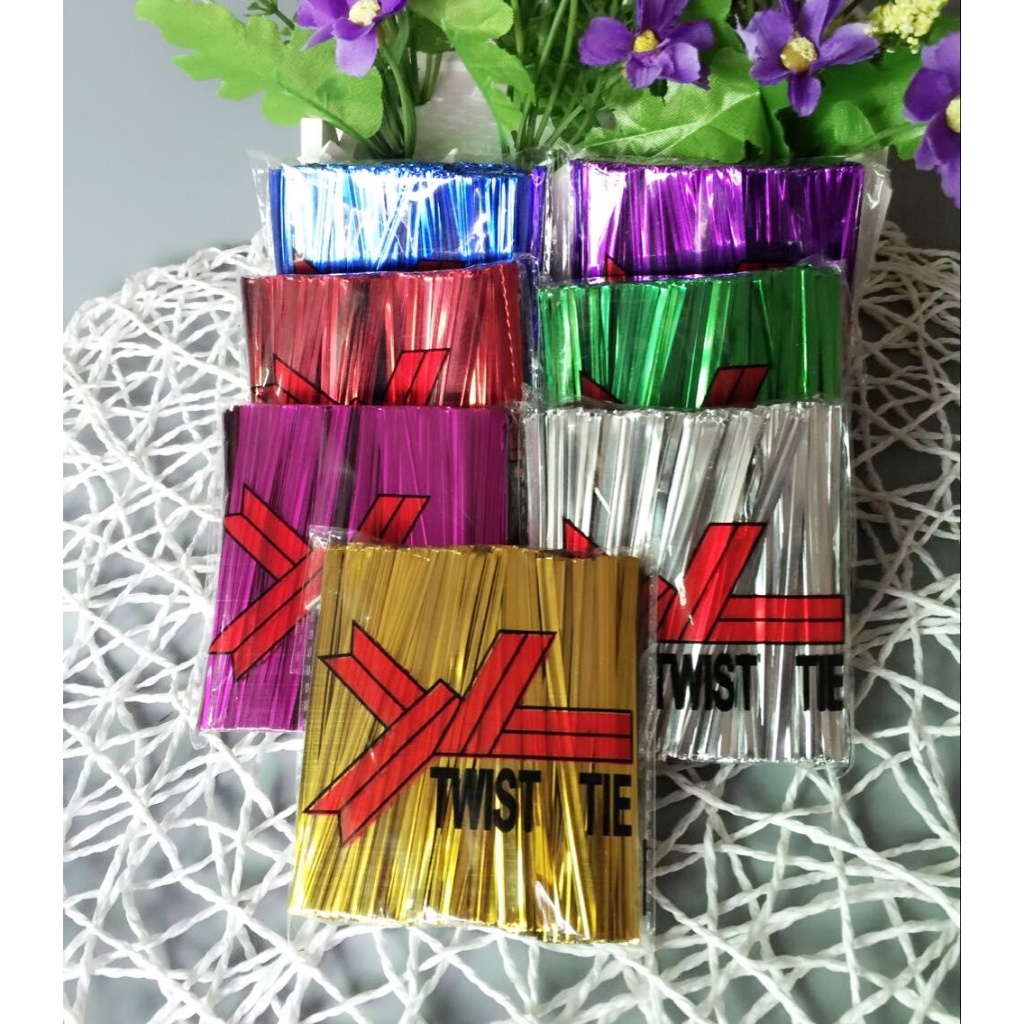 St. kunkka ลวดเมทัลลิก หลากสี สําหรับผูกถุงขนม ถุงขนม อมยิ้ม 750 ชิ้น