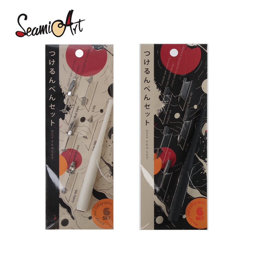 Seamiart 6 ชิ้นญี่ปุ่น Dip ชุดปากกา 5 ชิ้นปากกา Nib 1 ชิ้นผู้ถือปากกาสําหรับศิลปินอะนิเมะการ์ตูนการประดิษฐ์ตัวอักษร
