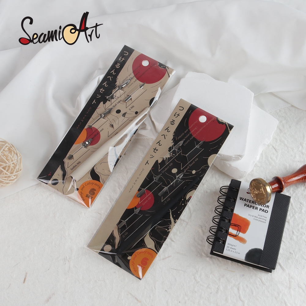 Seamiart 6 ชิ้นญี่ปุ่น Dip ชุดปากกา 5 ชิ้นปากกา Nib 1 ชิ้นผู้ถือปากกาสําหรับศิลปินอะนิเมะการ์ตูนการประดิษฐ์ตัวอักษร — صورة 2