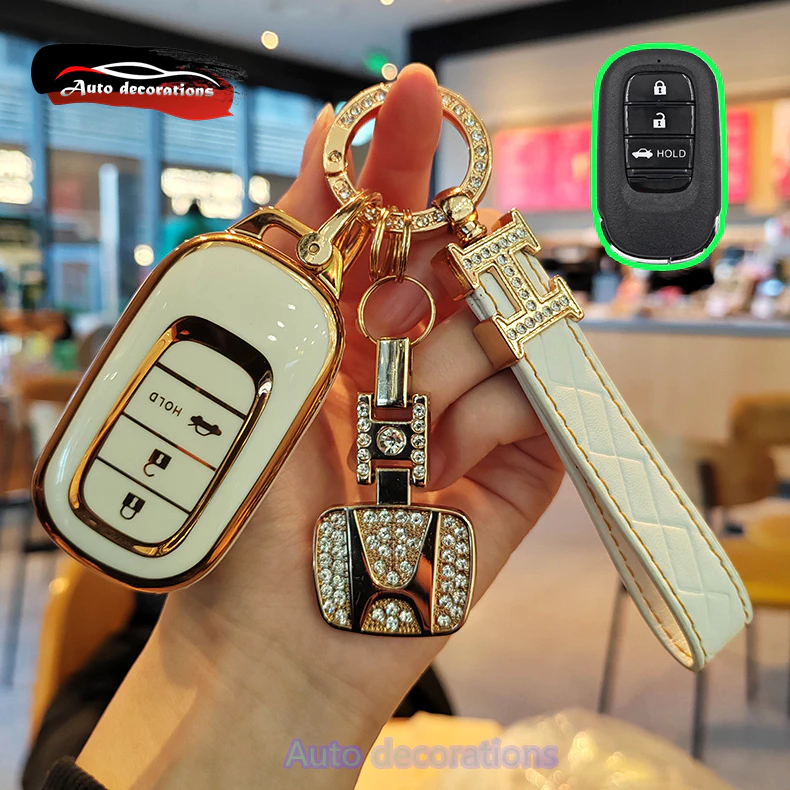 ปลอกกุญแจ Honda HRV ขอบทอง Honda NEW HRV เคสกุญแจรถ พวงกุญแจ Honda HR-V