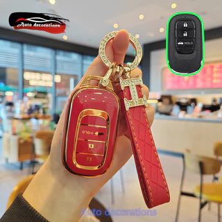 ปลอกกุญแจ Honda HRV ขอบทอง Honda NEW HRV เคสกุญแจรถ พวงกุญแจ Honda HR-V