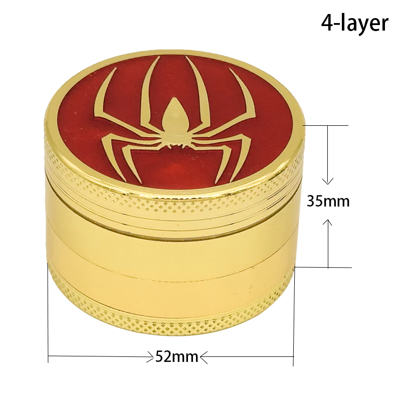 52mm แมงมุมประเภทบุหรี่ Grinder 3/4 ชั้นวัสดุโลหะวานิลลา Grinder Kitchen Gadget อุปกรณ์บุหรี่ thumbnail 7
