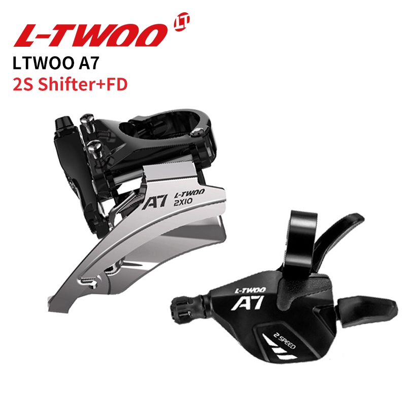 Ltwoo A7 ตีนผีหน้าซ้าย 2 ความเร็ว พร้อมอะไหล่จักรยานเสือภูเขา 2x10 Speed Shimano