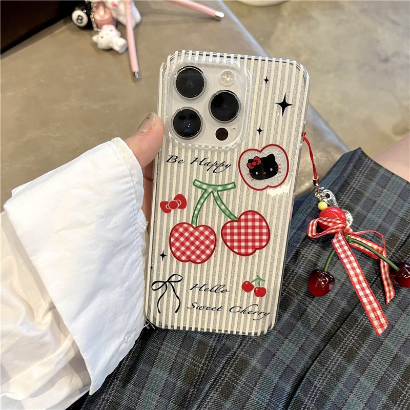 Iphone 16 pro max 15 pro msx วัสดุ TPU ลายเชอร์รี่ กระบวนการ IMD เคสโทรศัพท์