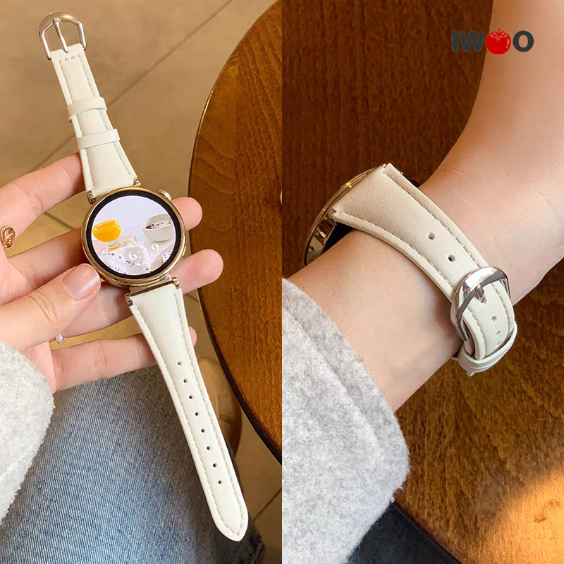18 มม. สายหนังแท้สําหรับนาฬิกา Huawei GT6/GT5/GT4 41 มม./นาฬิกา 5/Garmin Venu 3S/2S สุภาพสตรีสาย
