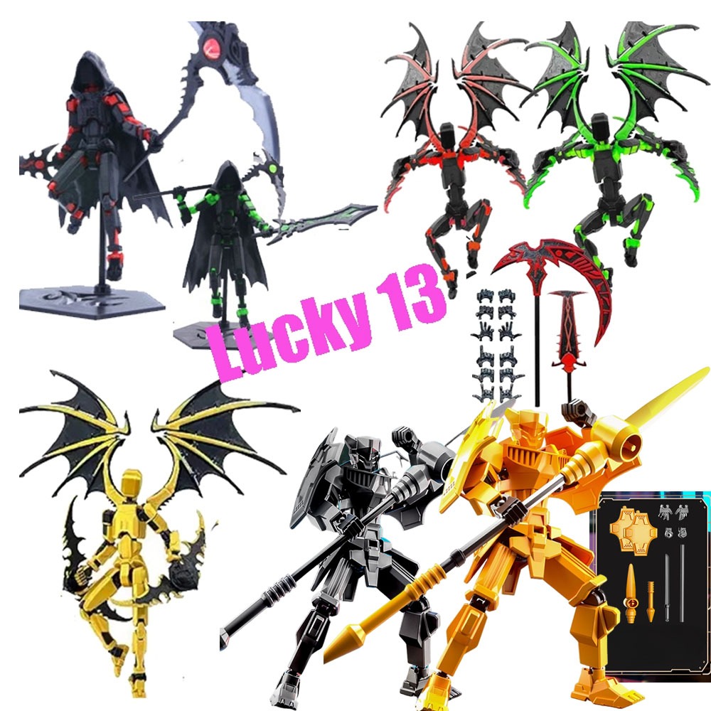 Lucky 13 3D การพิมพ์รุ่น Movable Figure Royal armor Warriors Dummy 13 Action Figure หุ่นยนต์ 13 ของเล่นประกอบรุ่น