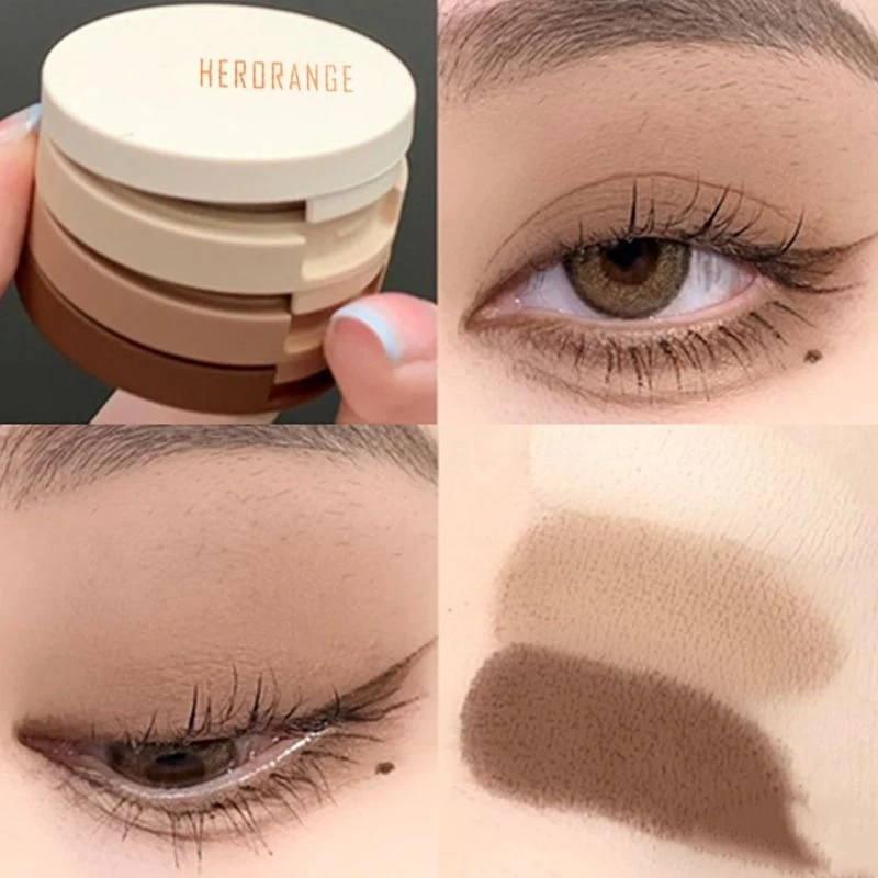 Herorange 3 In 1 matte highlighter contour palette ชิมเมอร์ Brightening face contour powder palette