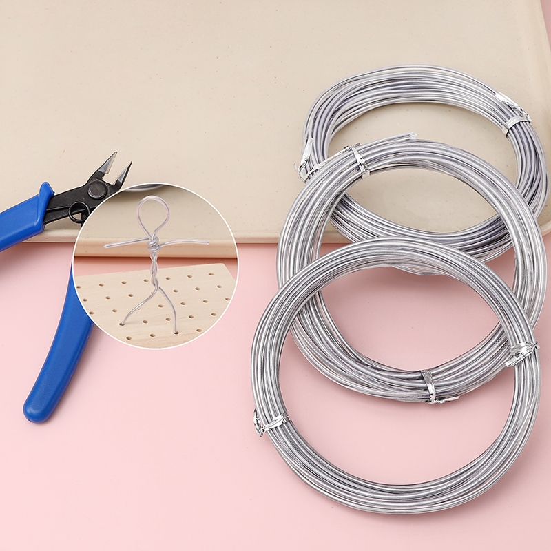 ลวดอลูมิเนียม DIY 1.2-3mm ใช้ทำกำไล ต่างหู เครื่องประดับ อุปกรณ์งานฝีมือแฮนด์เมด