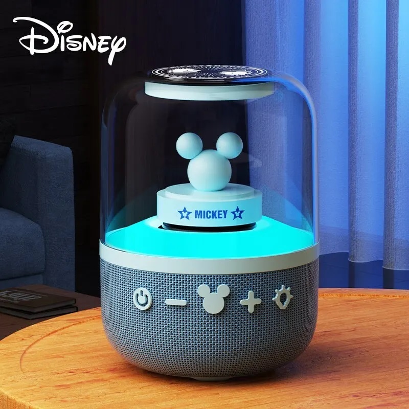 Disney ของแท้ ลําโพงบลูทูธไร้สาย S6 HIFI โปร่งแสง เอฟเฟคไฟ RGB สําหรับตั้งแคมป์กลางแจ้ง