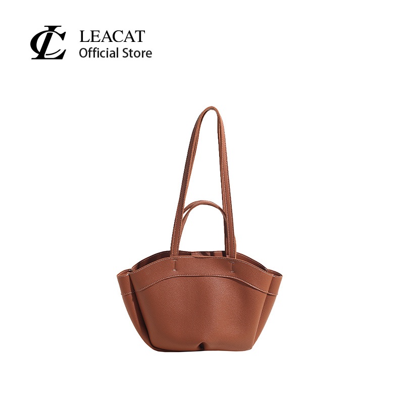 Leacat Tote กระเป๋าแฟชั่นความจุขนาดใหญ่กระเป๋าแม่และเด็กไหล่เดี่ยวกระเป๋าช้อปปิ้งแบบพกพา