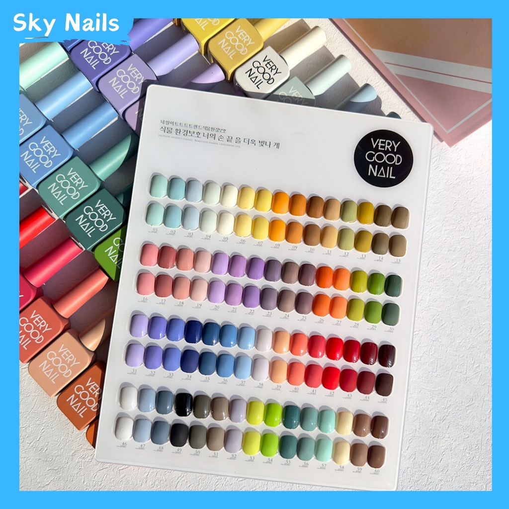 VERY GOOD NAIL 60 สี ชุดทาเล็บเจล สีอิ่มตัว ติดง่าย แถมฟรีชาร์ทสี+เบสโค้ท+ท็อปโค้ต พร้อมส่งทันที