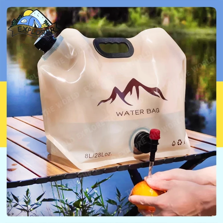 8L กระเป๋าใส่น้ํา ถุงใส่น้ํา ถุงน้ำพับได้ พกพาสะดวก camping waterbag งน้ํา อุปกรณ์แค้มปิ้ง อุปกรณ์แคมป์ปิ้ง