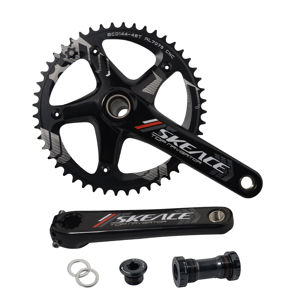 SKEACE Hollow Integrated Fixie Track Crankset 1/8*48T*165 มม.พร้อม BB 114BCD สําหรับ Track Fixed-เกียร์จักรยาน A16Z-AS213