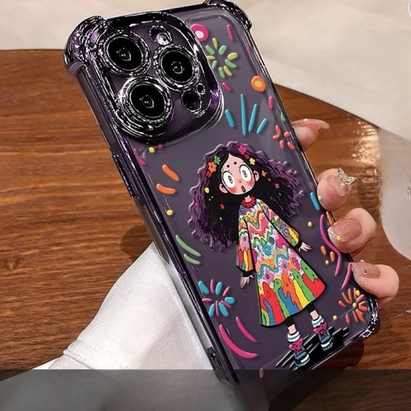 เคส Infinix Smart 9 Smart 8 Smart 7 Smart 8 Plus Smart 8 HD Smart 8 Pro Smart 5 2020 เด็กหญิงตัวเล็ก ๆ Air Cushion Anti Fall กรณีโทรศัพท์