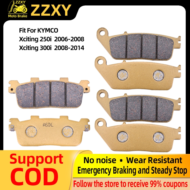 1 ชุดผ้าเบรคหน้าและหลังสําหรับ KYMCO Xciting 250i 2006-2008 Xciting 300i 2008-2014