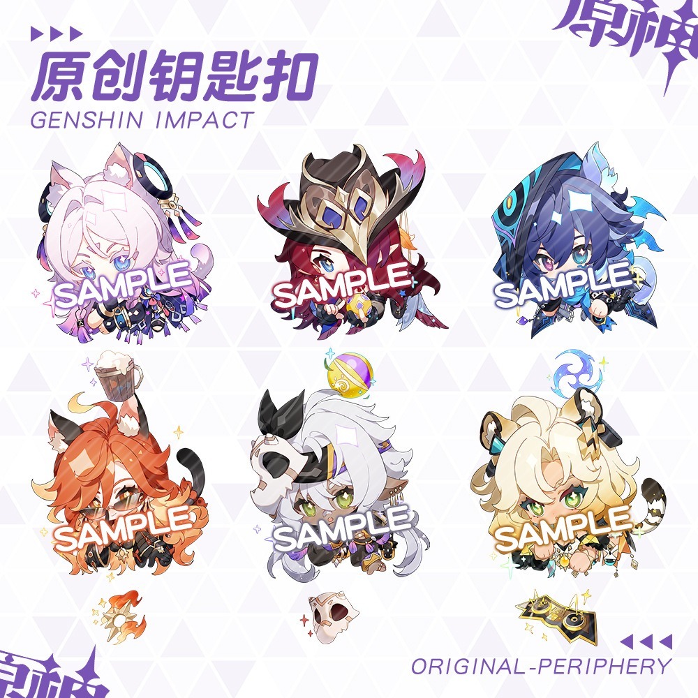 เกมใหม่ Genshin พวงกุญแจ Mavuika Ororon Chasca Citlali Xilonen น่ารักการ์ตูนอะนิเมะจี้ Key แหวนกระเป