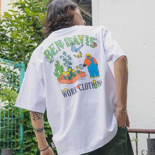เสื้อยืดแขนสั้น BEN DAVIS เหมาะสำหรับการทำสวน